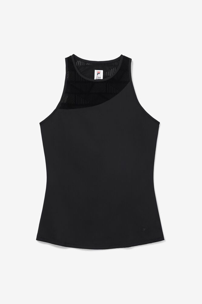 Fila Slice Full Coverage Tank Top Black - Womens - 64035UTKX